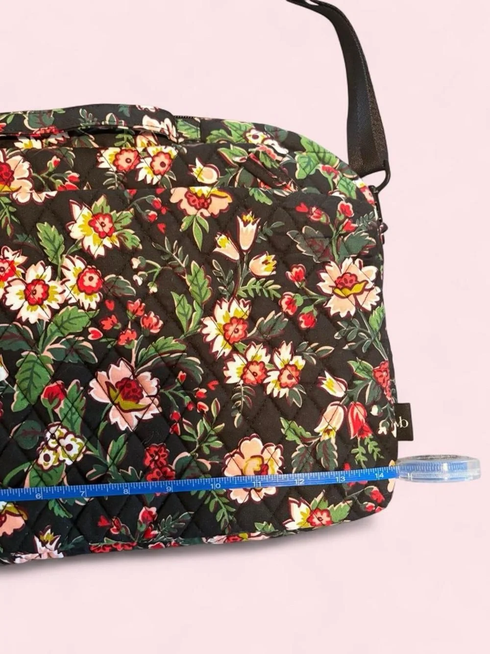 Vera Bradley Hidden Hearts Quilted Cotton Laptop Crossbody Bag